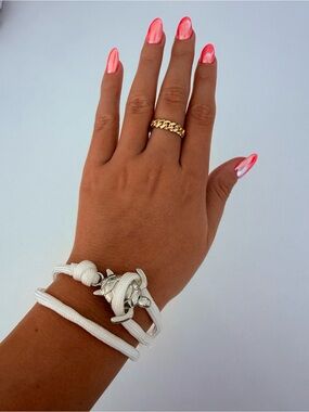 Sea Turtle Wrap Bracelet - White Rope